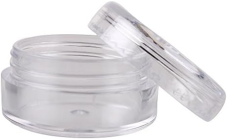 niceEshop 50 Pieces Travel Cosmetic Sample Containers 5 Gram Plastic Pot Jars