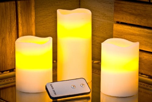 3-tlg. Set Flammenlose LED Kerzen,