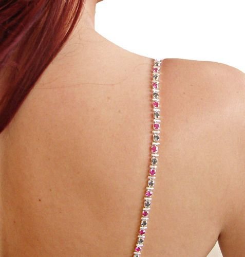 Two Color Rhinestone Bra Straps