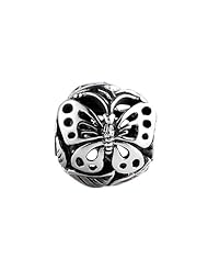 SilveRado (tm) MS601 Sterling Silver Focal Butterfly #1 Pandora Compatible Bead / Charm