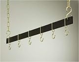 Rogar Black and Brass Hanging Bar Rack 36-in.
