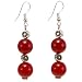 Handmade Indian Ruby Earrings With Silver Floral Beads