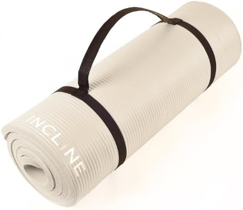 Incline Fit Extra Thick and Long Comfort Foam Yoga/Exercise Mat with Carrying Strap