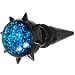 Black Acrylic Spiked Blue Ultra Glitter Fake Taper Ear Plug