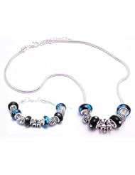 Cat Charm Bracelet and Necklace Gift Set Girls Pandora Style Gift Boxed