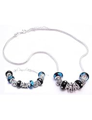 Cat Charm Bracelet and Necklace Gift Set Girls Pandora Style