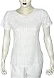 Womens Cotton Short Sleeve Top Shirt Blouse Chikan Embroidery Size XXS