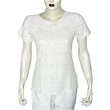 Womens Cotton Short Sleeve Top Shirt Blouse Chikan Embroidery Size XXS