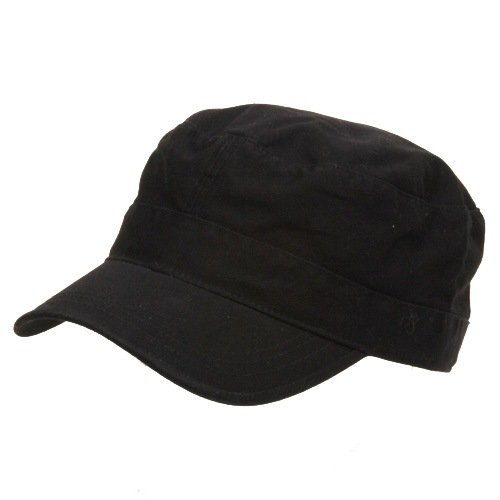 Flat Top Army Cap-Black W32S38E
