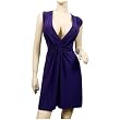 Plus Size Sexy Purple Low Cut V-Neck Mini Dress