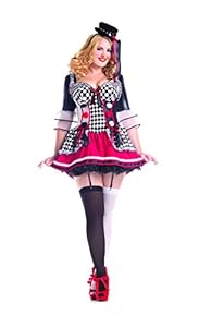 Party King Women's Plus-Size Pretty Harlequin Plus Size, Black/Red, 3X