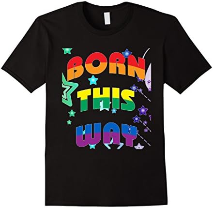 Men's Born This Way T Shirt Medium Black