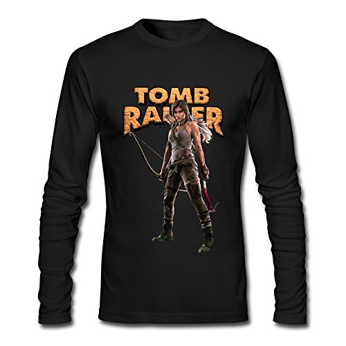Men’s Rise Of The Tomb Raider Fashion Long Sleeve T-shirt XXL Black