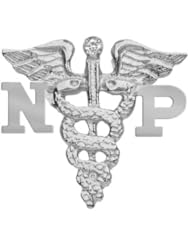 NursingPin - Nurse Practitioner NP Nursing Pin with Diamond in Silver