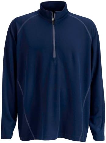 Vansport Men's 1 4 Zip Neck Collar Performance Pullover, Navy, Large