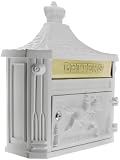 Figural Victorian Style Mailbox in White.