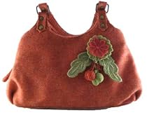 Bewitched Accessories Wool Bag with Flower Trim