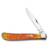 Case Cutlery 12839 Case Slimline Trapper Knife, Orange Peel Bone