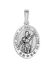 Saint Joan of Arc Medal - Available in Solid 14K Yellow or White Gold, or in Sterling Silver