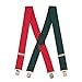 Suspender Store Mens Red-Green Suspenders, 2-Inch Wide, Pin Clip