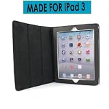 Kobe Case's Ipad 3 Leather Executive Folio Case With Built In Stand - Black (Made for iPad 3 / the New iPad (Latest Generation)