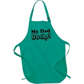 My Dad Rocks! (Black) Bib Apron, Olive