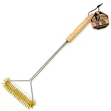 Brass Grill Brush - Makes Cleaning Your Barbeque Easy - One Year Guarantee!