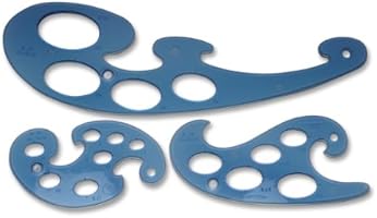 Helix French Curves, Set of 3, Blue Tint (21561)