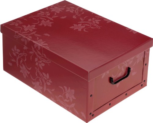 Aufbewahrungsbox mit Deckel Blumen Muster rot