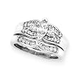 14K White Gold 1 ct. Diamond Bridal Engagement Set