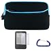 Gizmo Dorks Zipper Sleeve Case (Black with Blue Trim) with Screen Protector with Carabiner Key Chain for the Amazon Kindle Keyboard