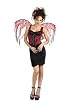 Angel Pixie Farie Wings in Red or Black Lace on Black Corset One Size