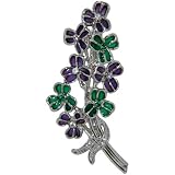 Green And Purple Flowers Pin Brooch