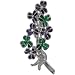 Jewelry : Green And Purple Flowers Pin Brooch