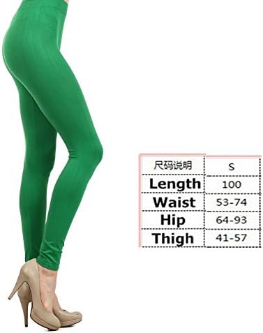 Brushed Stretch Fleece Lined Thick Winter Pants Leggings High Quality Green