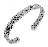 Mens sterling silver cuff bracelet, Aztec Warrior