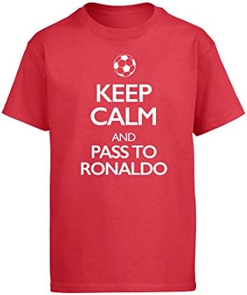 Keep Calm and Pass to Ronaldo Shirt (Red, Large)