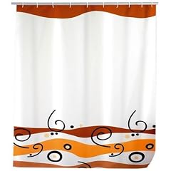WENKO 19173100 Duschvorhang Waves - hochwertiges Textilgewebe, 180 x 200 cm