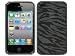 Zebra Smoke TPU Skin Soft Rubber Case Cover for Apple iPhone 4 4S AT&T Verizon Sprint