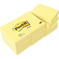 Post-it Notes - Canary Yellow - 12 Pads Per Pack - 100 Sheets Per Pad - 38 mm x 51 mm