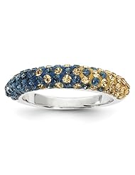 Sterling Silver Swarovski Elements South Bend Spirit Domed Ring