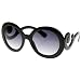 Designer Inspired Oversized High Fashion Sunglasses w/ Baroque Swirl Arms