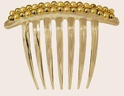 French Twist Comb - Embellished with Pearl, Platinum, and Gold Beads