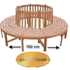 BAUMBANK 360� HOLZ w TEAK BANK BAUM RUNDBANK GARTENBANK