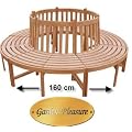 BAUMBANK 360� HOLZ w TEAK BANK BAUM RUNDBANK GARTENBANK