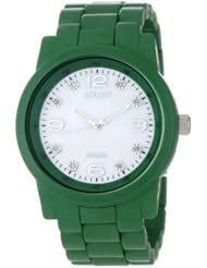 Sprout Womens ST5001MPGN  Diamond Dial Green Corn Resin Bracelet Watch