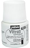 Pebeo Vitrail Stained Glass Effect Glass Paint 45-Milliliter Bottle, Super White