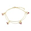 Pugster Golden Ankle Bracelet Cherry Anklet Swarovski Crystal Lobster Clasp Gifts