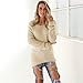 Canserin Women Sweater, Womens Casual Solid Long Sleeve Jumper Sweaters Autumn Winter Fashion Sweater Warm Blouse Sweatshirt Tops 10 Colors Size US 4-10 (M, Beige)