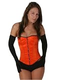 Shaper Corset Victorian Sexy Orange Strapless Satin Boned Overbust Corset Tight Lacing girdle training Dress SC80003E